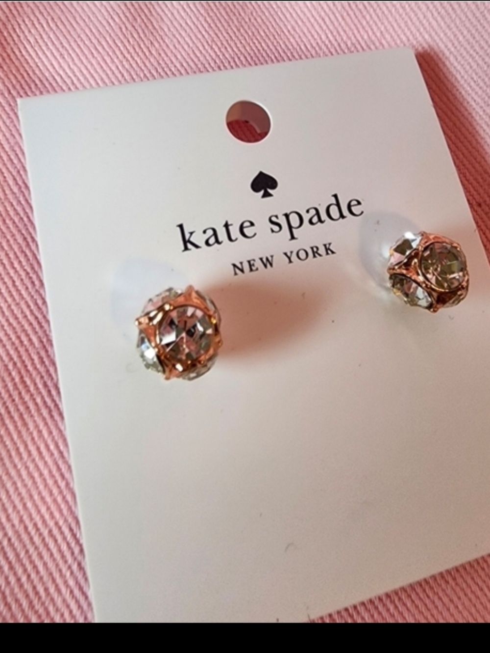 Kate Spade Lady Marmalade Gold and Silver Crystal Stud Earrings